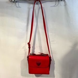 Cheeky Little Handbag  Cross Body/Shoulder Red Faux Leather Heart Magnetic lock